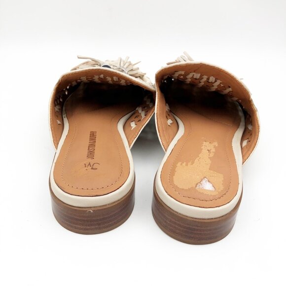 JOHNSTON & MURPHY Ali Woven Tassel Mule Bone Glove Leather Womens 6.5 - Picture 5 of 8